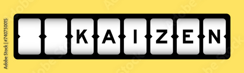 Black color in word kaizen on slot banner with yellow color background