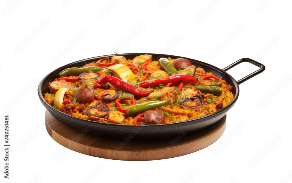 Assorted Food Items Filling a Pan. A pan filled with a variety of different types of food, including meats, vegetables, and grains, cooked to perfection. on White or PNG Transparent Background. Assorted Food Items Filling a Pan. A pan filled with a variety of different types of food, including meats, vegetables, and grains, cooked to perfection. on White or PNG Transparent Background.