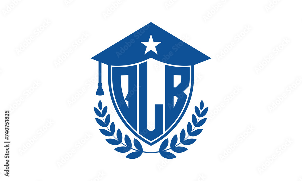 QLB three letter iconic academic logo design vector template. monogram, abstract, school, college, university, graduation cap symbol logo, shield, model, institute, educational, coaching canter, tech QLB three letter iconic academic logo design vector template. monogram, abstract, school, college, university, graduation cap symbol logo, shield, model, institute, educational, coaching canter, tech