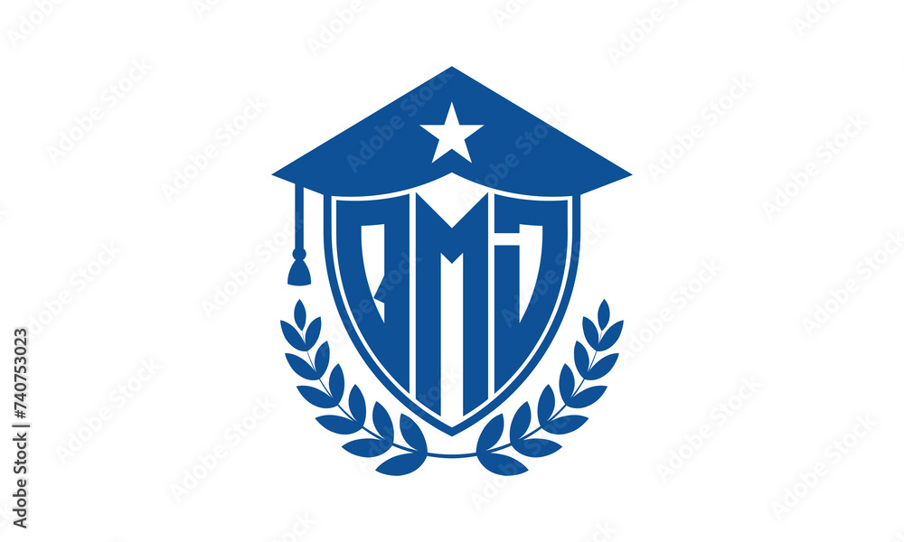 QMD three letter iconic academic logo design vector template. monogram, abstract, school, college, university, graduation cap symbol logo, shield, model, institute, educational, coaching canter, tech QMD three letter iconic academic logo design vector template. monogram, abstract, school, college, university, graduation cap symbol logo, shield, model, institute, educational, coaching canter, tech