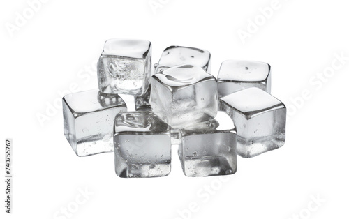 A Pile of Ice Cubes Stacked Together. A pile of ice cubes neatly arranged on top of each other, forming a stable and structured composition. on White or PNG Transparent Background.
