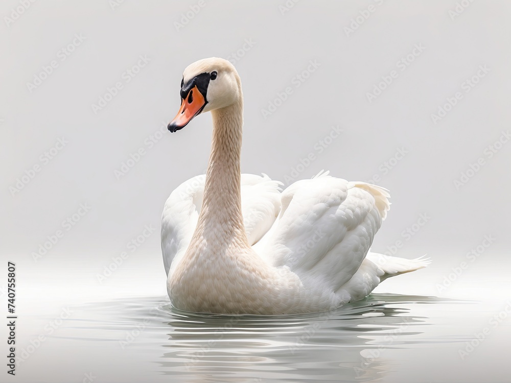 New swan on a white backgroundswan on a white background New swan on a white backgroundswan on a white background