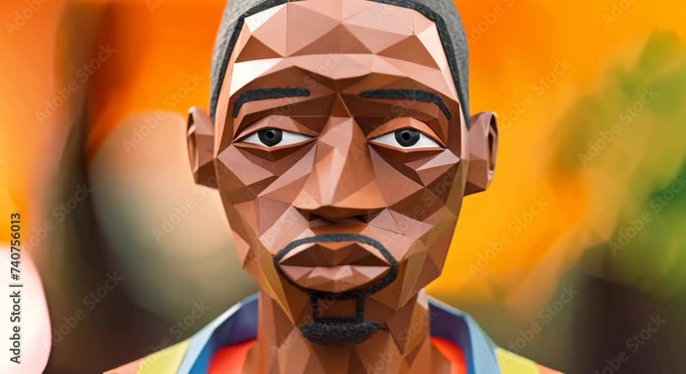 Origami Paper Figure Staring at the Camera Origami Paper Figure Staring at the Camera