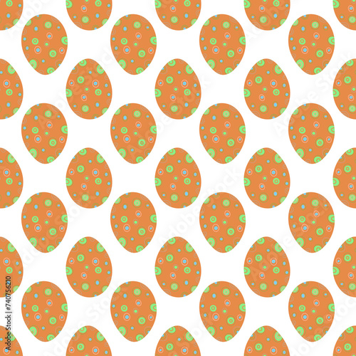 seamless pattern with orange easter eggs