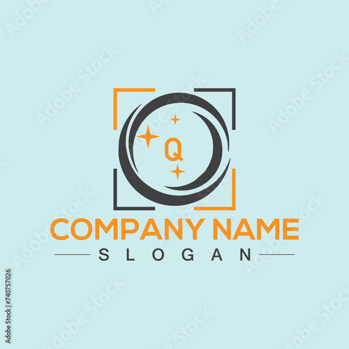 Alphabet letter Q creative logo design