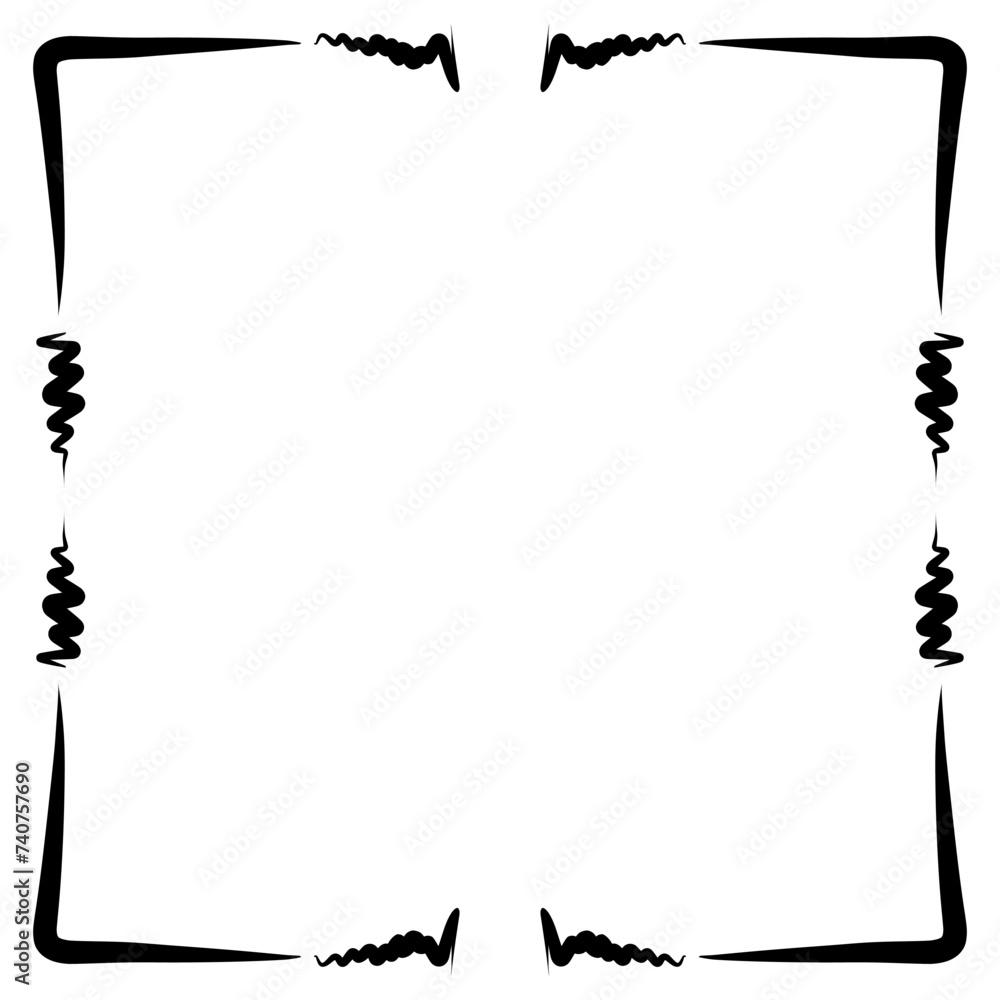 Obraz premium black frame border isolated on white background