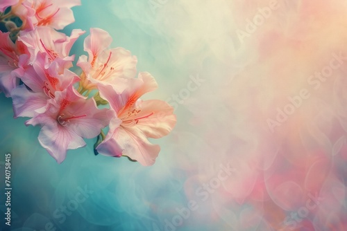 Spring flowers on a pastel background