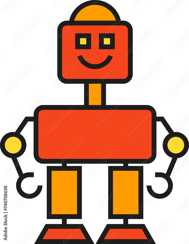 Cartoon Robot Icon Cartoon Robot Icon