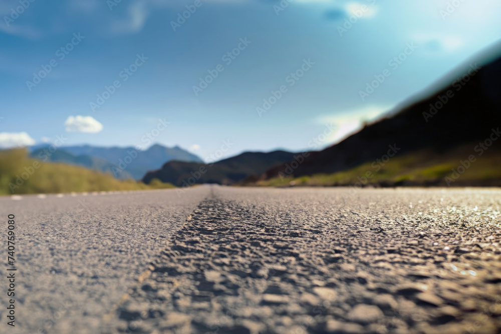 Fototapeta premium straight road with the nature on the background