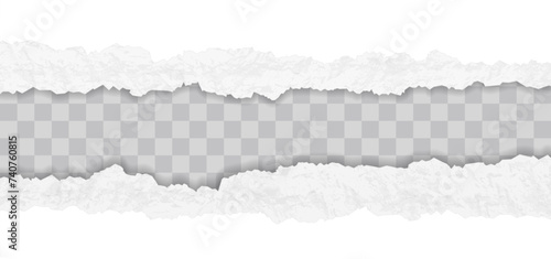 Realistic vector torn paper with ripped edges with space for text. vector illustration photo