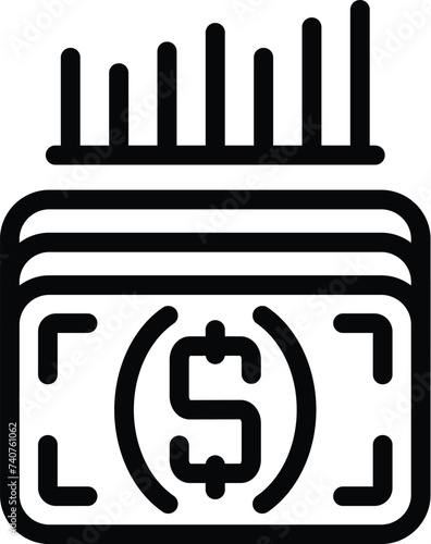 Monetary investment turnover icon outline vector. Capital gain boost. Financial business enhancement