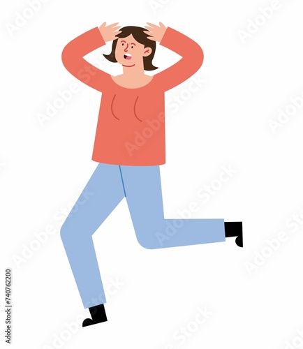 Earthquake Illustration Female Running