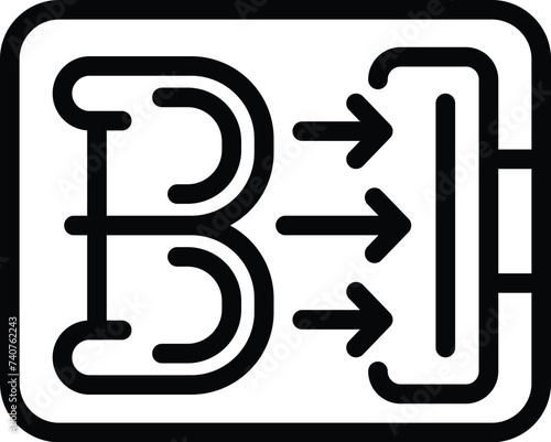 Bitcoin exchange icon outline vector. Electronic online wallet. Crypto monetary investment