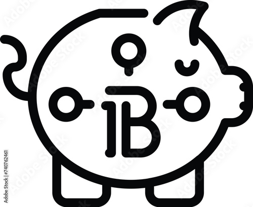 Bitcoin savings icon outline vector. Digital capital fund. Crypto monetary market