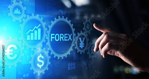 Forex trading Currencies exchange stock market Investment business concept on virtual screen.