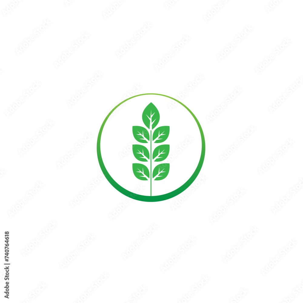 Farmer leaf logo flat vector design Farmer leaf logo flat vector design
