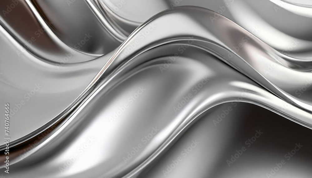 Fototapeta premium Metallic abstract wavy liquid background layout design tech innovation