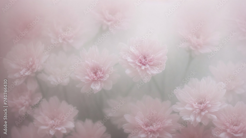Pink flowers in the fog Pink flowers in the fog