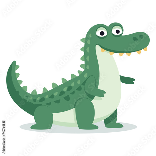 Cartoon crocodile vector illustration. 