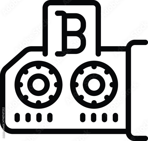 Blockchain currency icon outline vector. Virtual crypto technology. Bitcoin exchange token