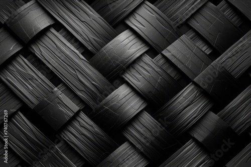 Interwoven dark black pattern.