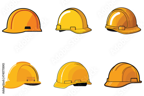 Safety helmet isolated vector illustration. 
