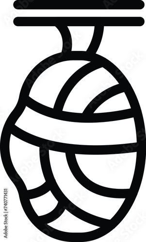 Larvae cocoon icon outline vector. Moth metamorphosis. Maturation insects cycle life