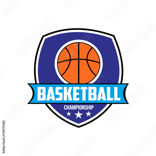 Basketball club logo template. Emblem of the basketball team. Vector  © Mukhammad