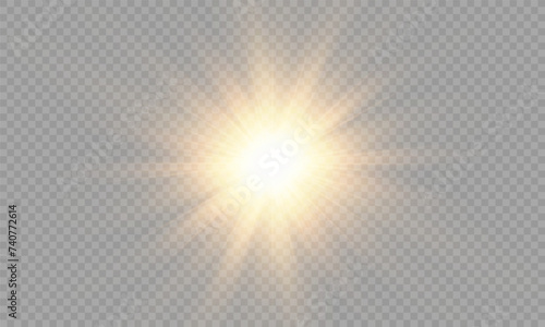Vector transparent sunlight with special lens flare effect. png	
