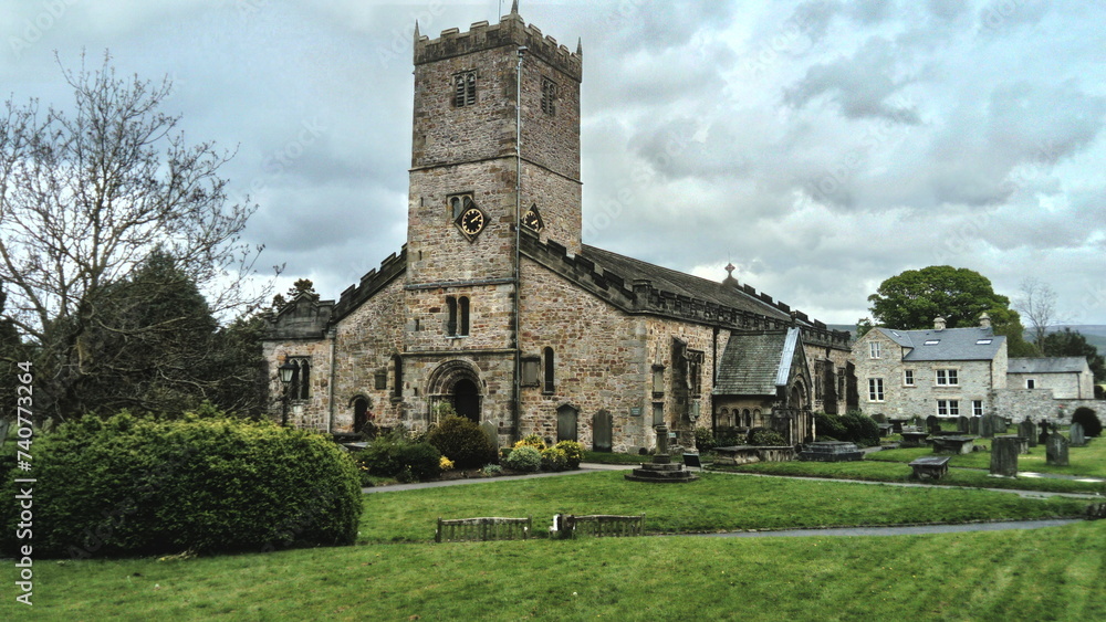 St Marys Church at Kirby Lonsdale in Cumbria, UK. is a historic building, built by the Norman's from the early 12th century