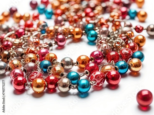 festive beads isolated on a white