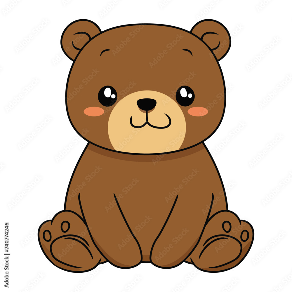 cute brown teddy bear. Vector illustration cute brown teddy bear. Vector illustration