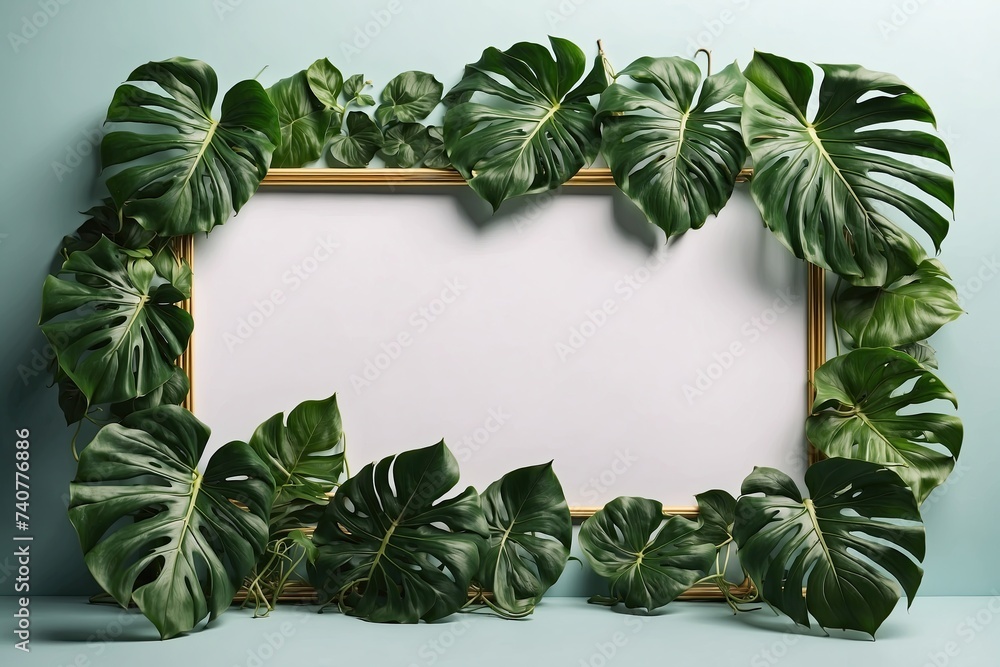 Monstera Plants Frame Isolated Monstera Plants Frame Isolated