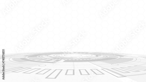 gray background. Abstract technological background with various technological elements. Structure pattern technology backdrop. Vector illustration.	
