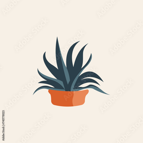 Pot Flower Vibrant Isolated Flat Image. Perfect for different cards, textile, web sites, apps
