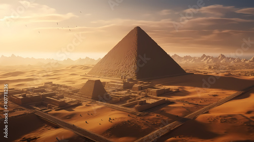 Landscape with ancient egyptian pyramids