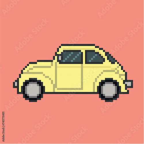 classic vehicle car pixel art