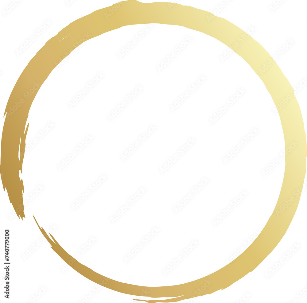 Gold circle drawn with a brush. Elements for design Gold circle drawn with a brush. Elements for design