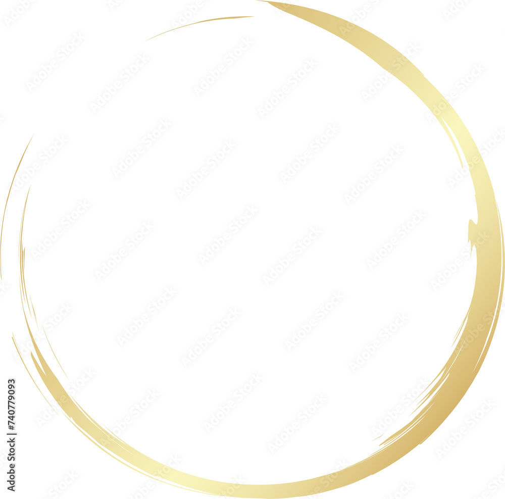 Gold circle drawn with a brush. Elements for design Gold circle drawn with a brush. Elements for design