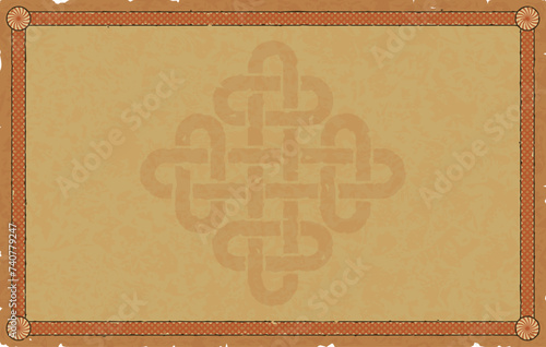 Large Parchment with Viking Frame and Diamond Celtic Knot
