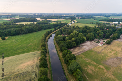 Fluss in Deutschland aus der Luft