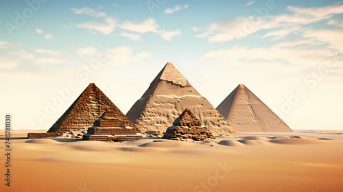 Huge mysterious futuristic pyramid in digital art style