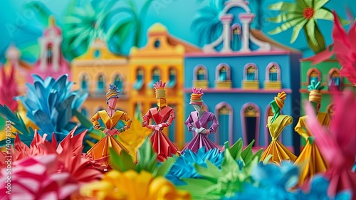 Origami Recife Old Town Carnaval Parade Scene

 photo