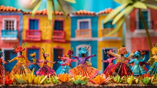 Origami Recife Old Town Carnaval Parade Scene

 photo