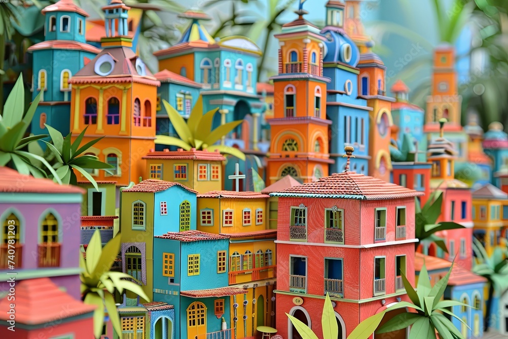 Fototapeta premium Origami Pelourinho Salvador: Colonial Charm & Culture