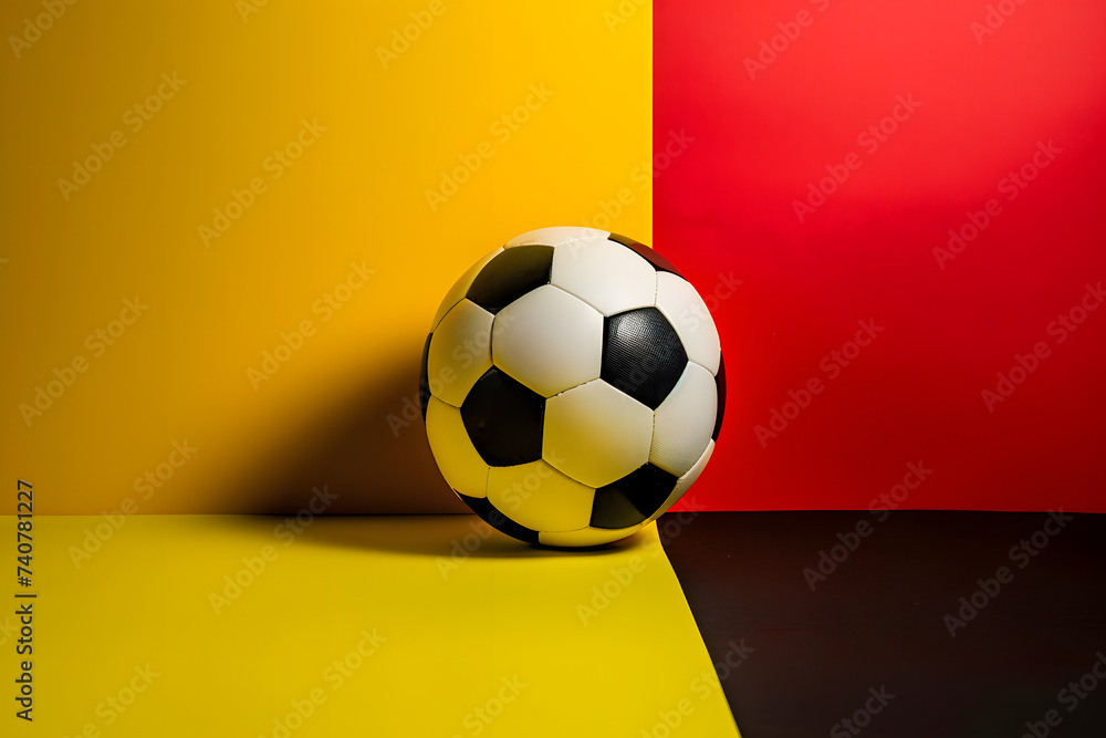 Classic Soccer Ball on Colorful Background Classic Soccer Ball on Colorful Background