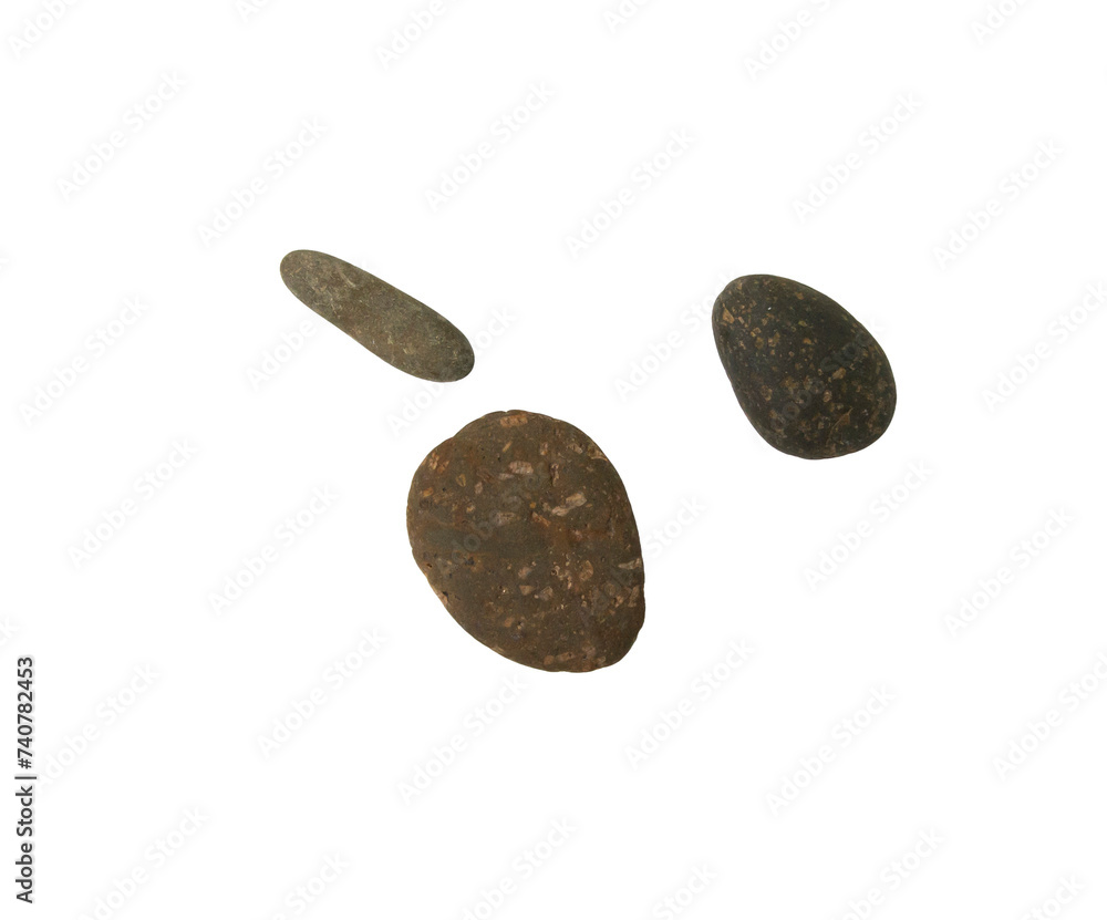 Fototapeta premium Group of Various rocks isolated on isolated background, rock spa concept