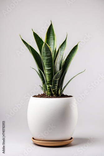 Sansevieria Plant in a pot isolated on a white background