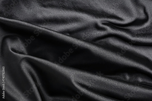 black silk background  satin texture  waving textile