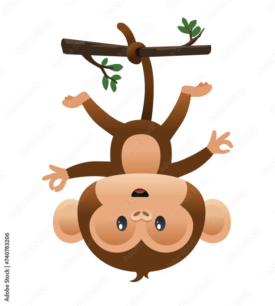 Illustration of a funny monkey